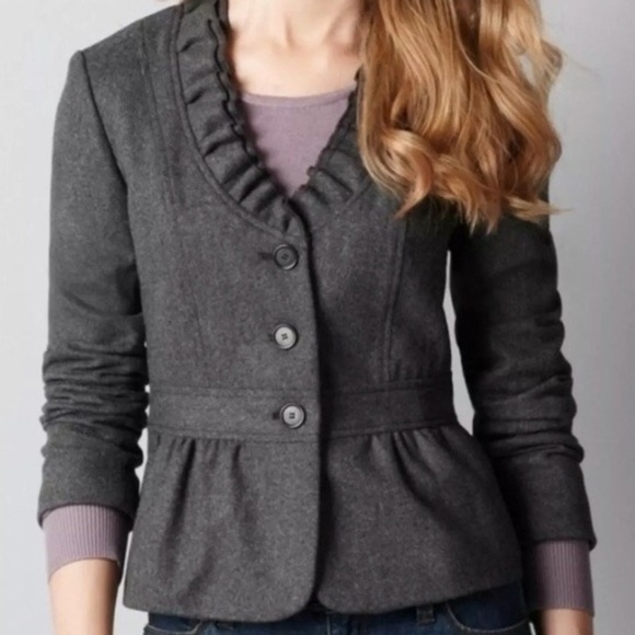 LOFT Jackets & Blazers - Ann Taylor LOFT Ruffled Blazer Size 12
